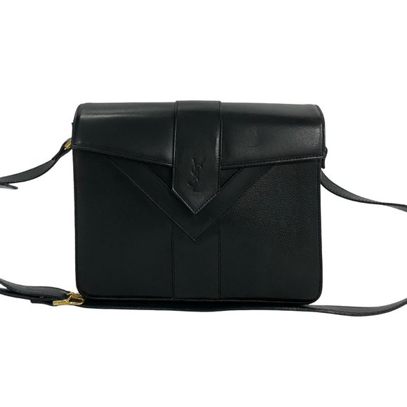 YVES SAINT LAURENT Black Leather Shoulder Bag - Picture 1 of 9